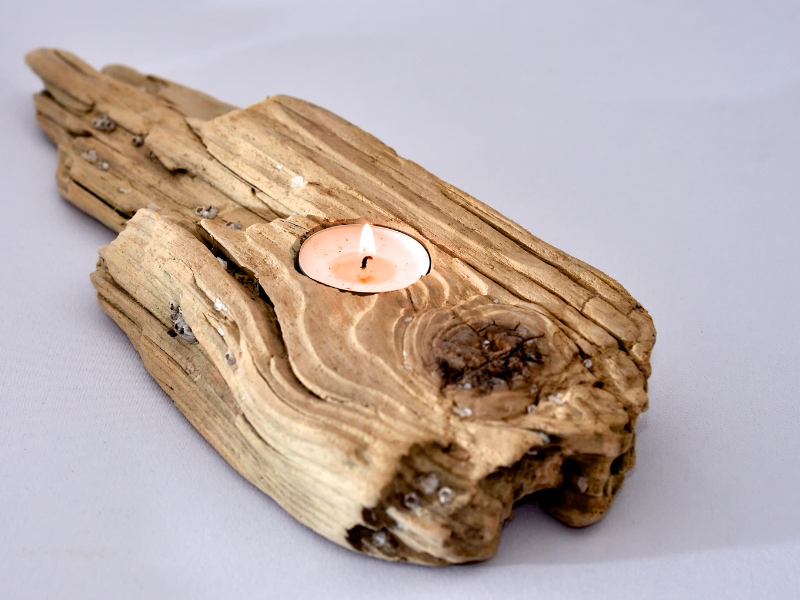 wooden candle holders