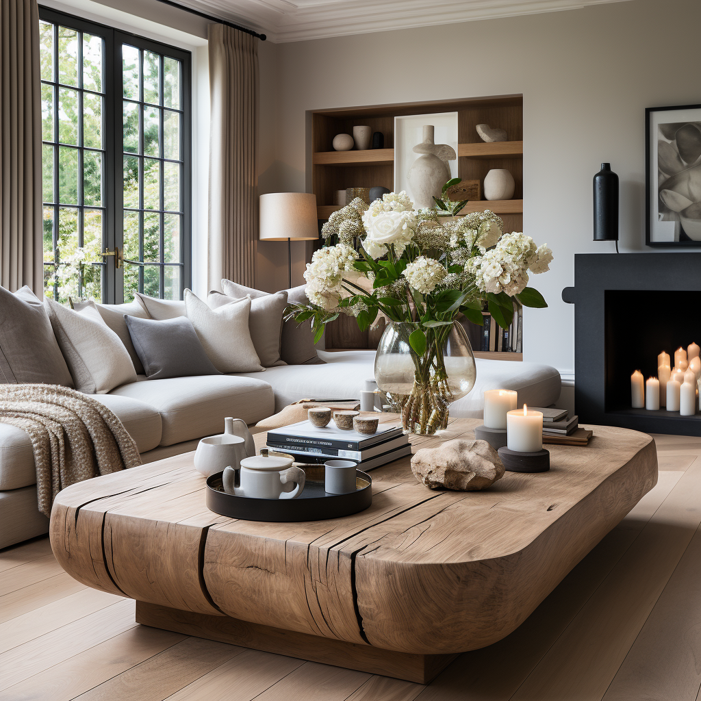 Round Wood Coffee Table