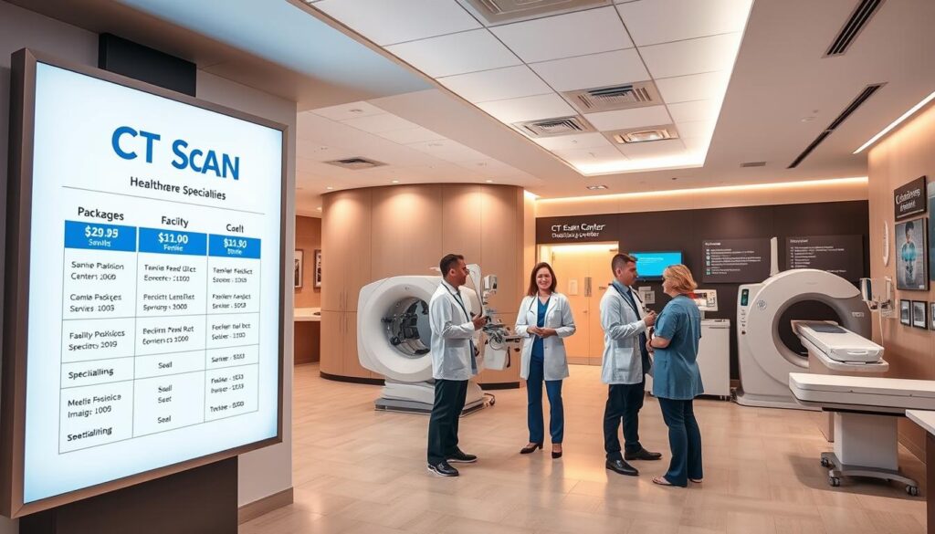 CT scan pricing hospitals, imaging center prices, specialized facility rates